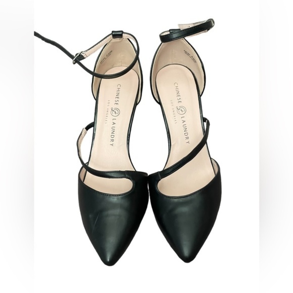 CL By Chinese Laundry Black Ankle Buckle Heels‎